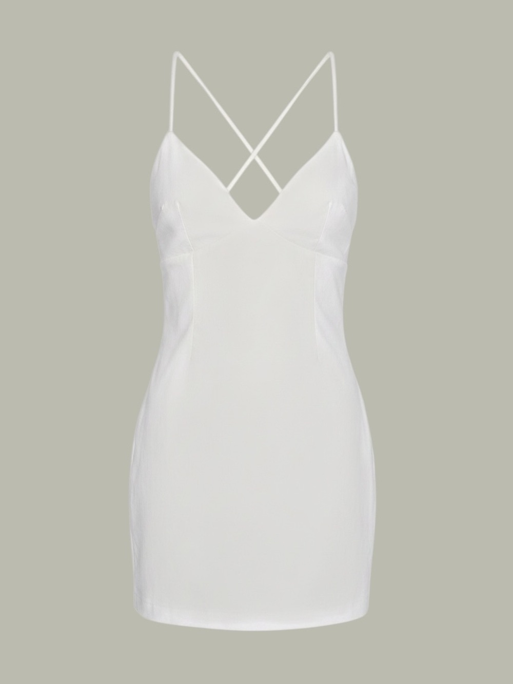 Zara White Slip Dress with Cross Straps in Back